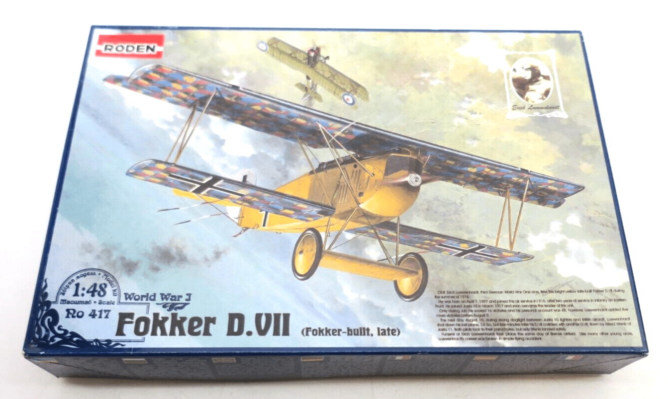 Roden 1/48 Fokker D VII F German BiPlane Fighter Plastic Model Kit 417 - WISE GUYS HOBBIES LLC