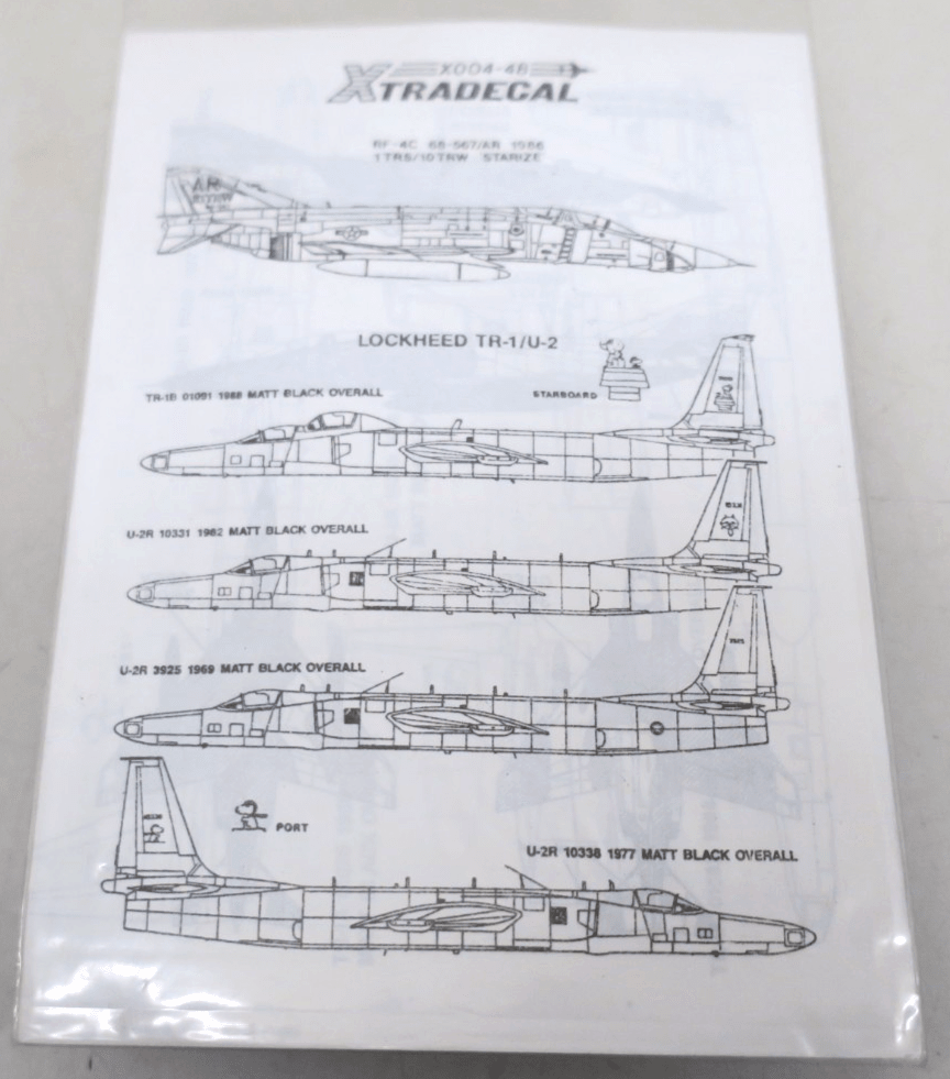 Xtradecal 1/48 - Lockheed TR - 1/U - 2 X004 - 4 - WISE GUYS HOBBIES LLC