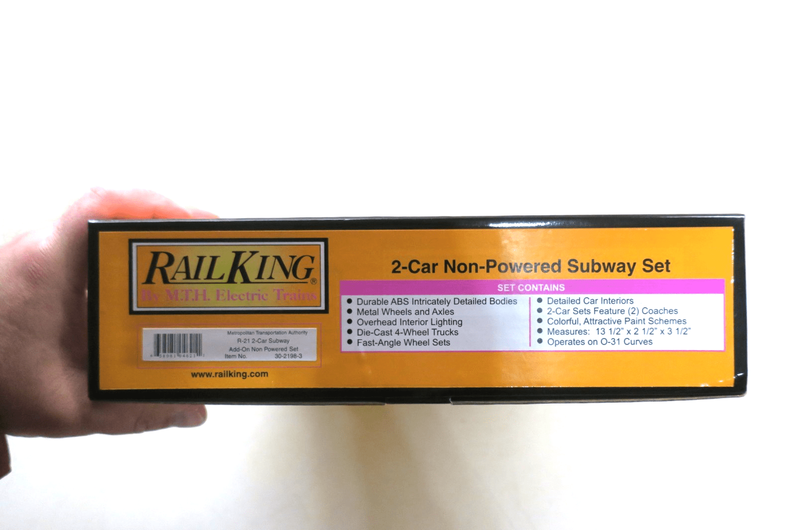 MTH Rail King MTA R - 21, 2 - Car Subway Add - On Non Powered 30 - 2198 - 3 - WISE GUYS HOBBIES LLC
