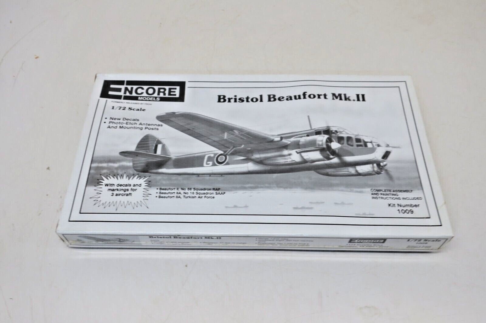 ENCORE 1:72 BRISTOL BEAUFORT MK.II 1009 PARTS ARE SEALED! - WISE GUYS HOBBIES LLC