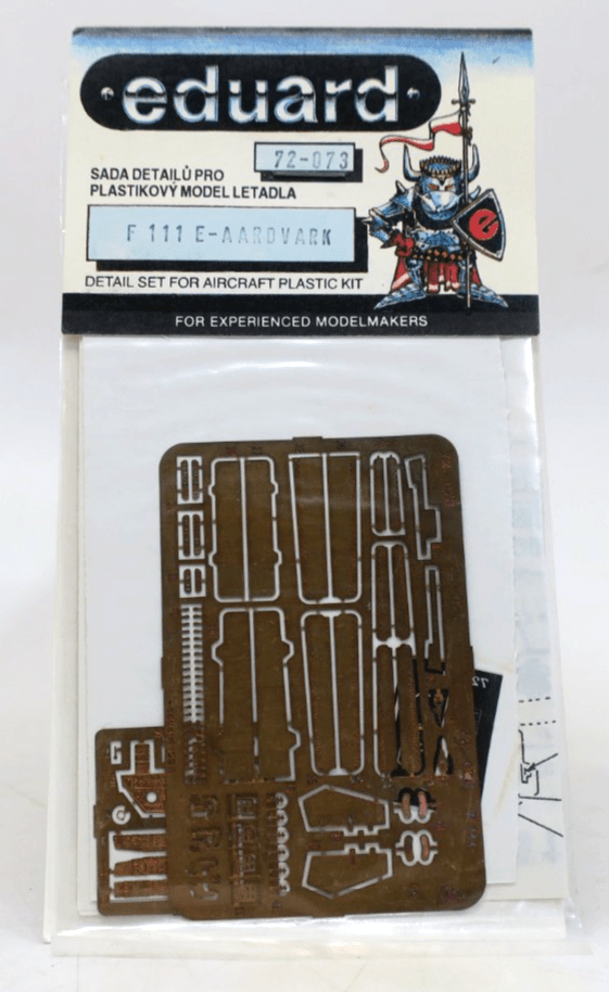 Eduard Photo Etch 1/72 F 111 E - AARDVARK Detail Set 72 - 073 - WISE GUYS HOBBIES LLC