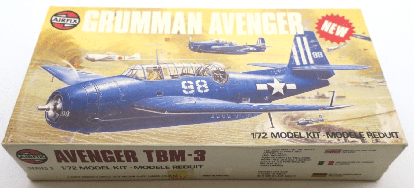 Airfix 1/72 Grumman Avenger TBM - 3 Model Kit - WISE GUYS HOBBIES LLC