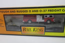 MTH Rail King Flat Transport Flat Bed With FIRE TRUCK CUSTOM 30- 7680