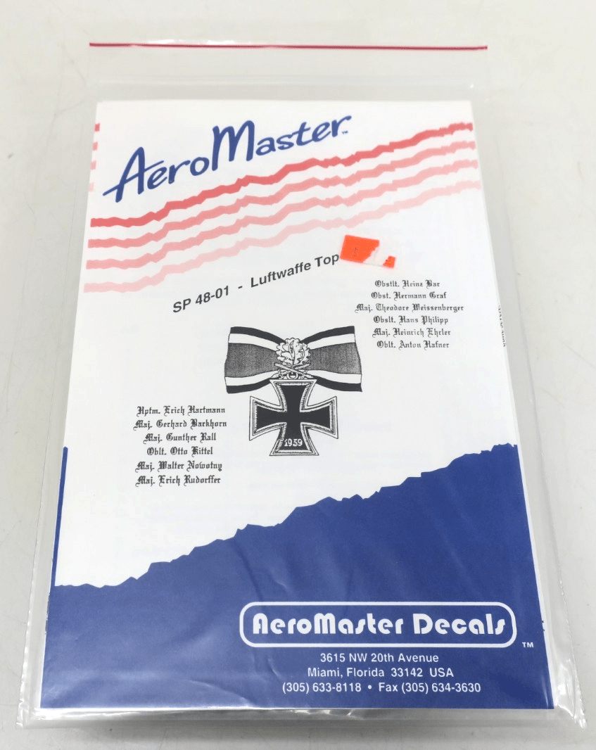 Aeromaster Decals SP 48 - 01 Luftwaffe Top Guns - WISE GUYS HOBBIES LLC