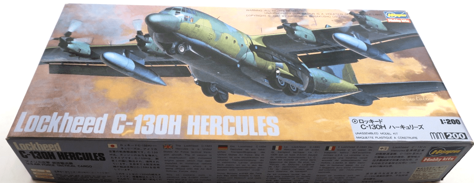 Hasegawa 1/200 Lockheed C - 130 Hercules Model Kit MM12 - WISE GUYS HOBBIES LLC