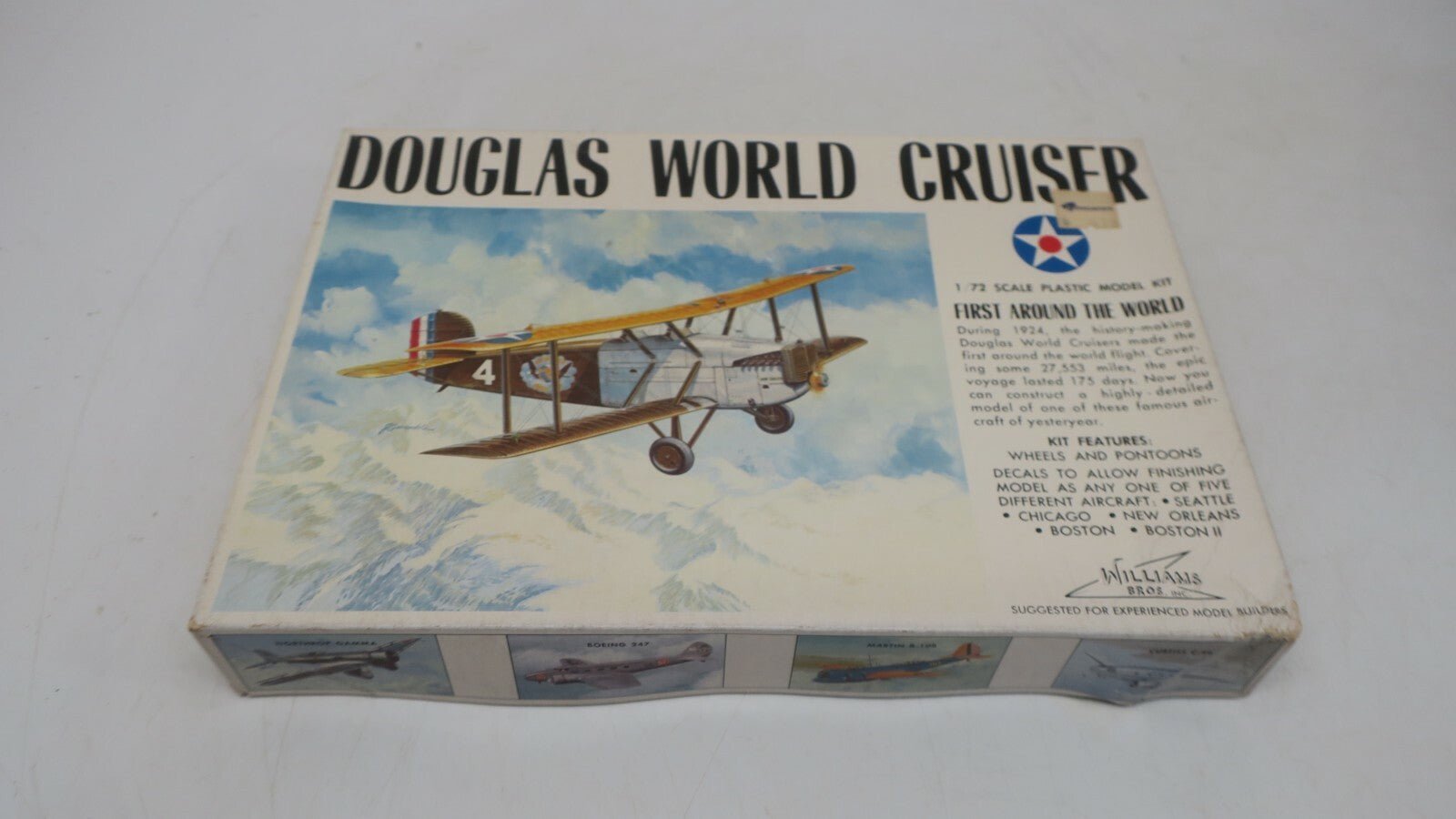 VINTAGE WILLIAMS BROS. 1/72 DOUGLAS WORLD CRUISER MODEL KIT 72-424 - WISE GUYS HOBBIES LLC