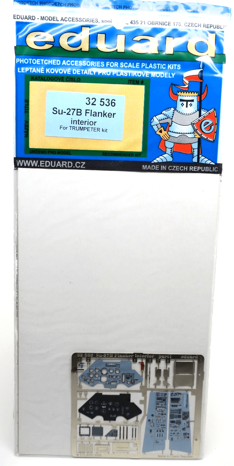 Eduard 1/32 Su - 27B Flanker Interior Photo - Etch Detail Set 32536 - WISE GUYS HOBBIES LLC