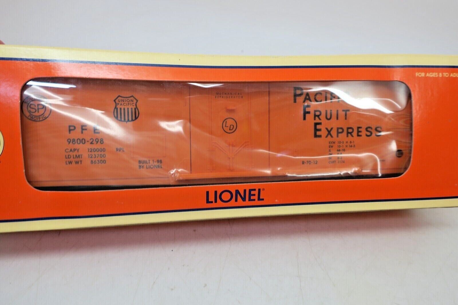 Lionel O Trains 9800-298 PFE Pacific Fruit Express Box Car 6-17315 - WISE GUYS HOBBIES LLC
