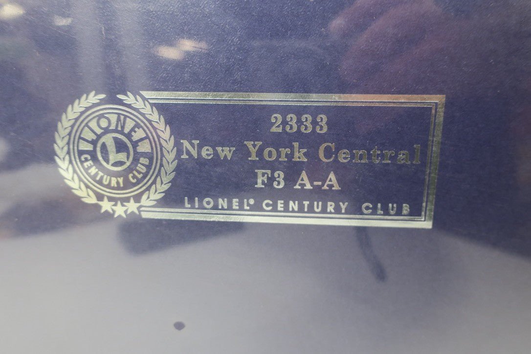 Lionel O Gauge 6 - 18135 Century Club 2333 New York Central F3 AA Diesel Set NIB - WISE GUYS HOBBIES LLC