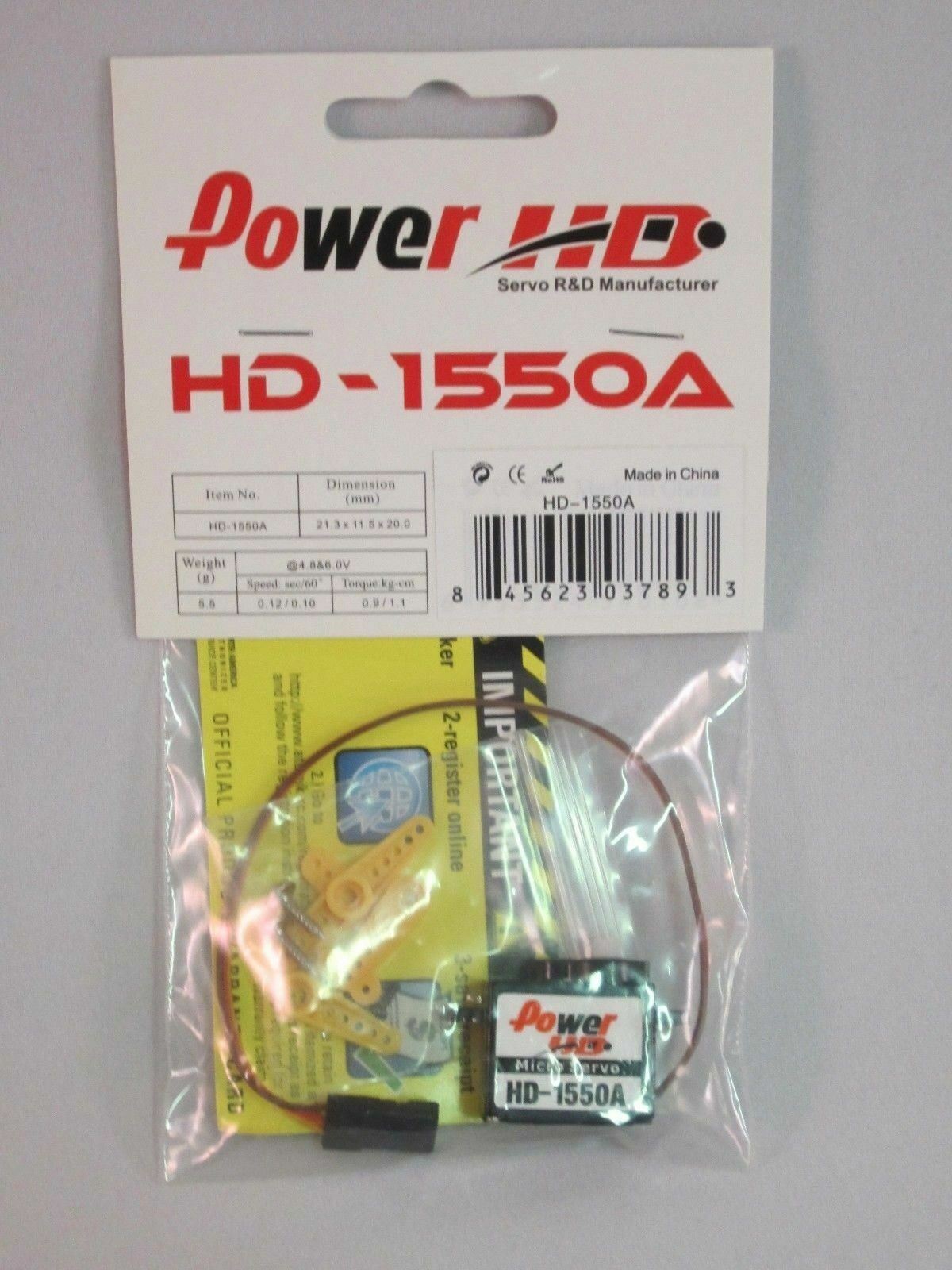 HD-1550A 5.5g High Performance Micro mini Servo by Power HD JR Hitec Futaba - WISE GUYS HOBBIES LLC
