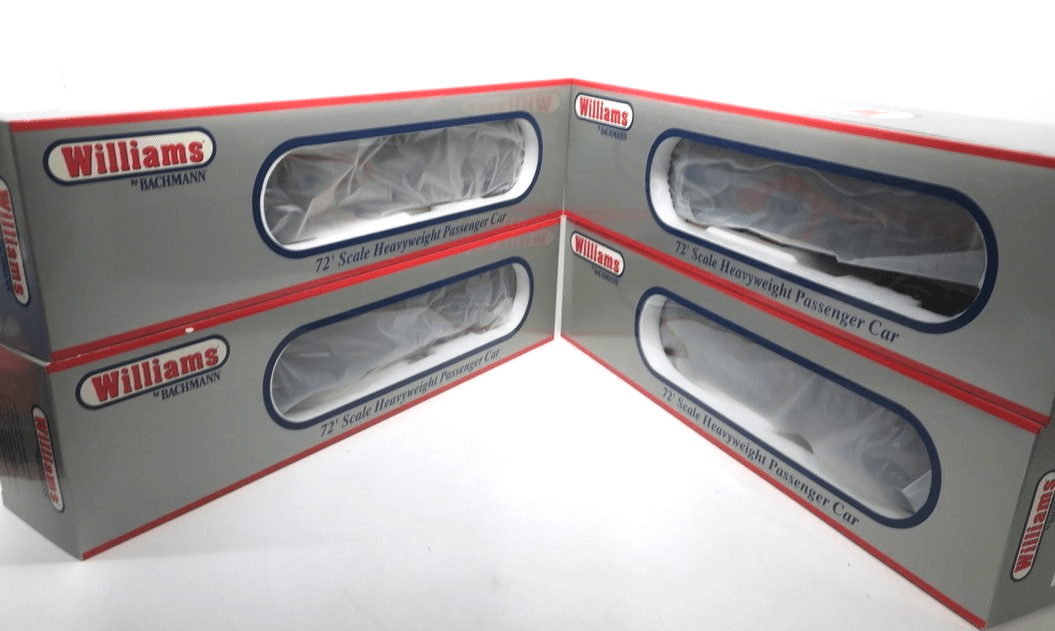 NIB Williams 43360 Pullman 72' Scale Heavyweight Passenger 4-Car Set - WISE GUYS HOBBIES LLC