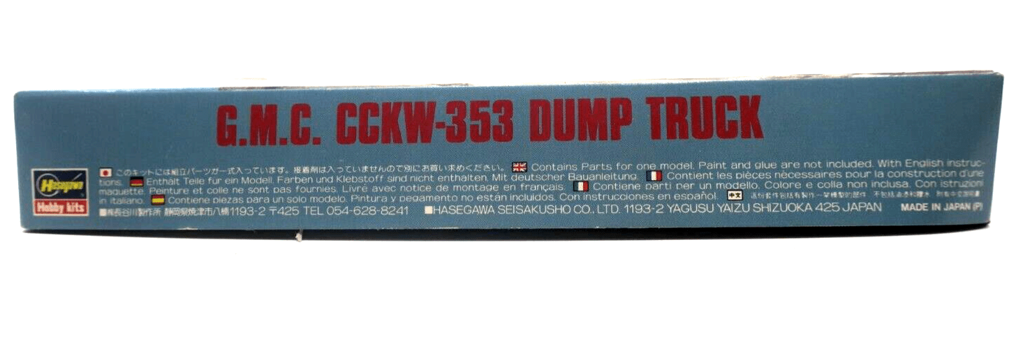 Hasegawa 1/72 GMC CCKW-353 Dump Truck MT22-500 31122 Model Kit - WISE GUYS HOBBIES LLC