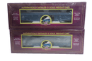 MTH Premier O 9042 B&M Boston & Maine Gondola Car w' Cover 20 - 98899 2 PACK - WISE GUYS HOBBIES LLC