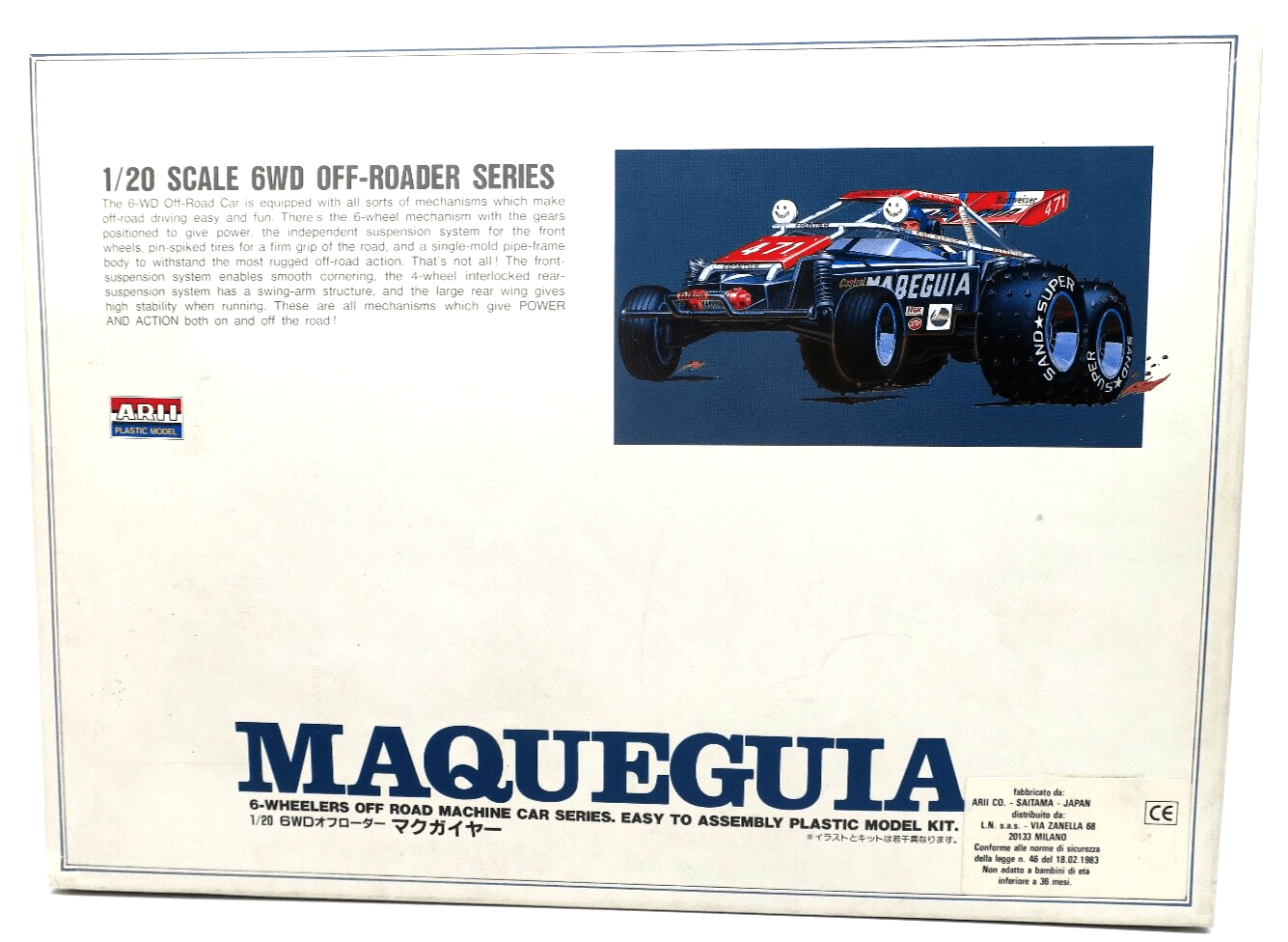 Arii 1/20 6WD Off-Road Series Maqueguia Model Kit STARTED AS-IS - WISE GUYS HOBBIES LLC