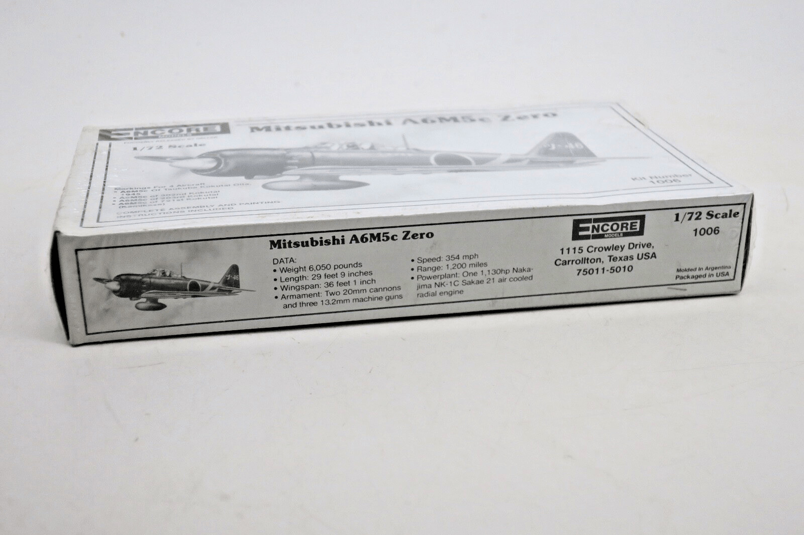 Encore 1/72 Mitsubishi A6M5c Zero Model Kit 1006 - WISE GUYS HOBBIES LLC