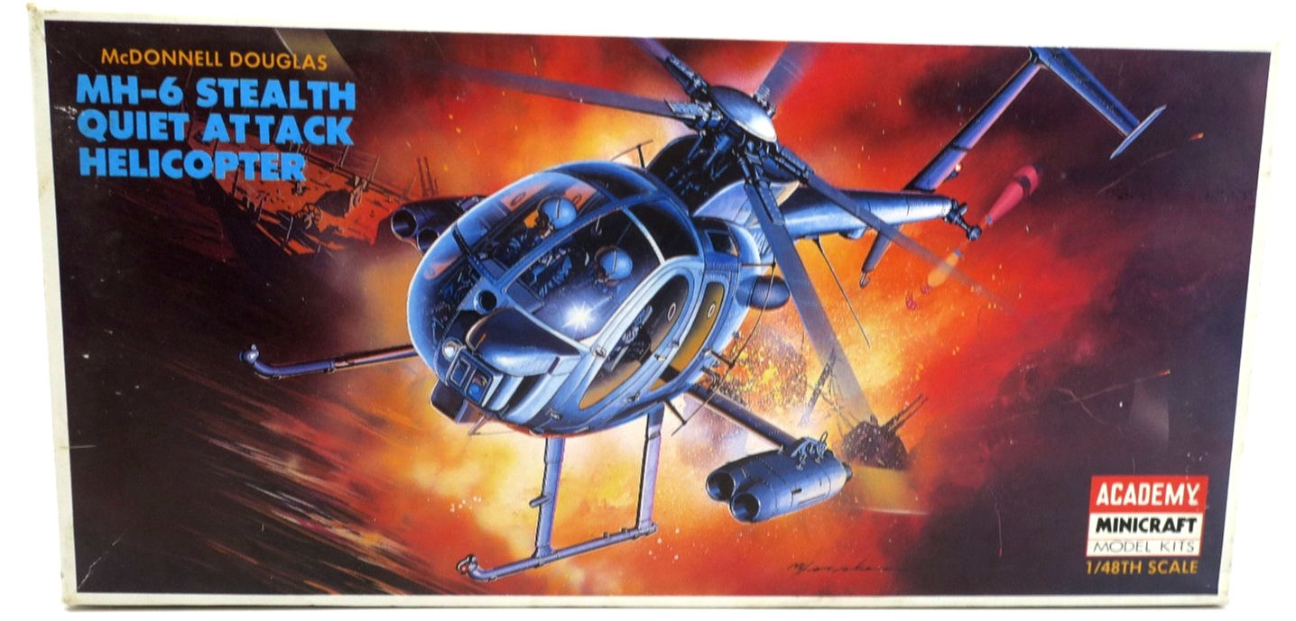 Academy 1/48 MH - 6 Stealth Quiet Attack Helicopter Model Kit 1691 - WISE GUYS HOBBIES LLC