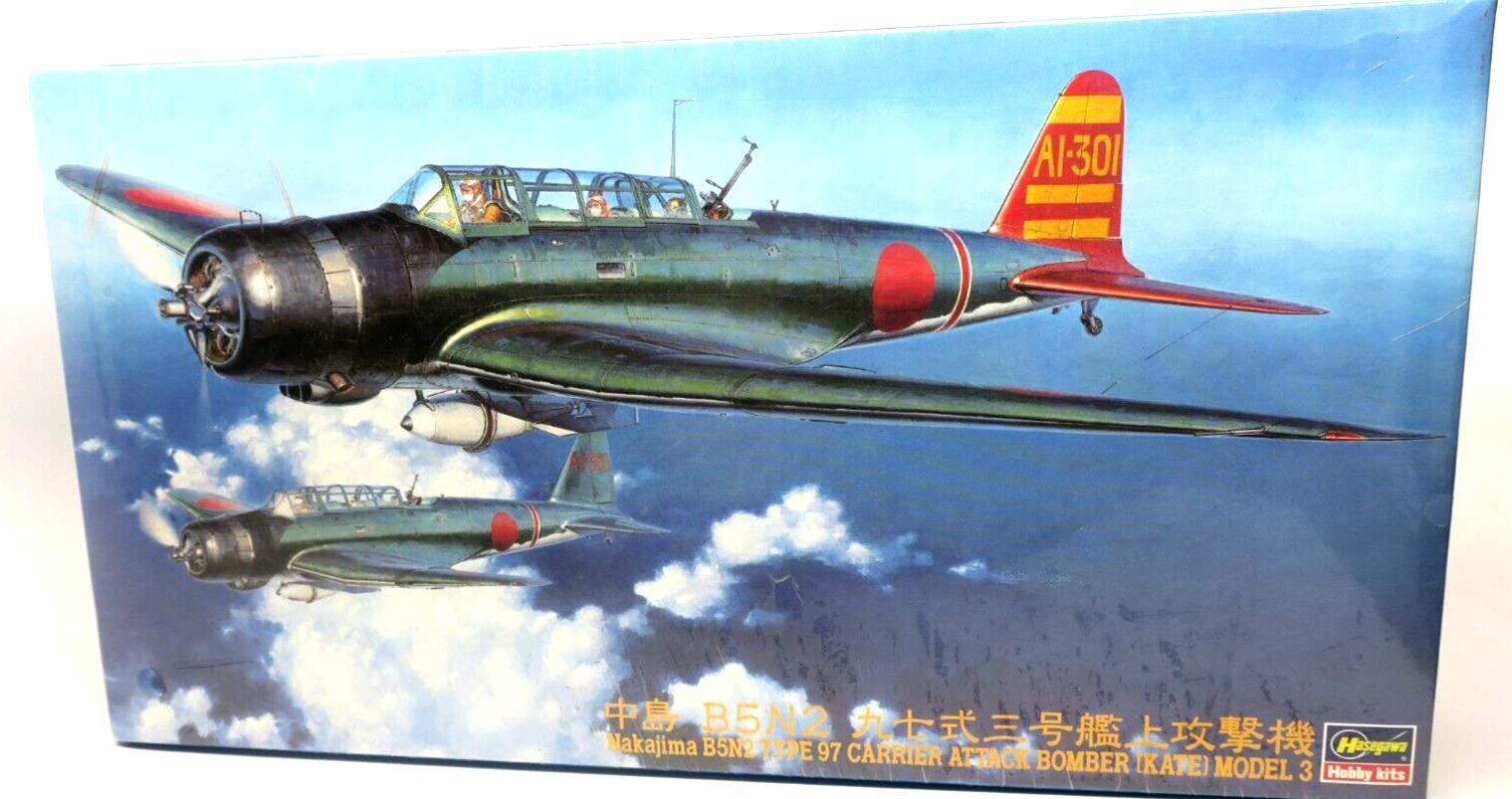 Hasegawa 1/48 Nakajima B5N2 Type 97 Carrier Attack Bomber Model 3 - WISE GUYS HOBBIES LLC