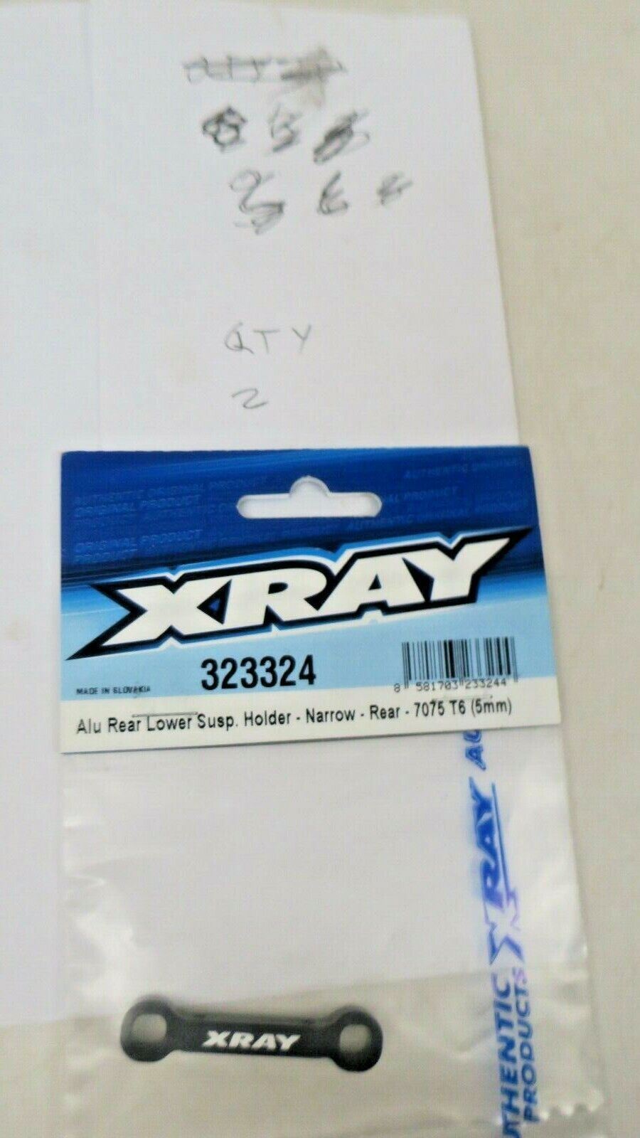 XRAY Aluminum Rear/Rear Narrow Lower Suspension Holder [XRA323324] - WISE GUYS HOBBIES LLC