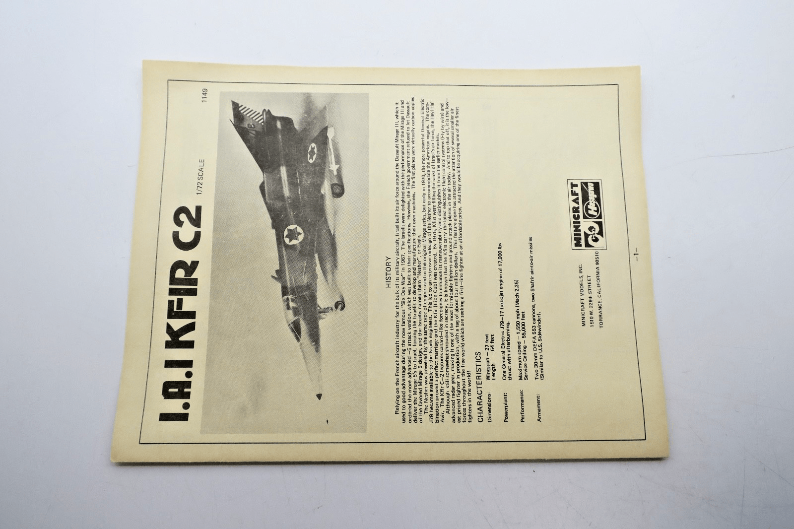 Hasegawa 1/72 IAI Kfir C - 2 Model Kit 1149 - WISE GUYS HOBBIES LLC