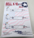 Cutting Edge Limited Edition Bell X - 1E Decals CED72110 - WISE GUYS HOBBIES LLC