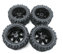Traxxas Rustler 4x4 Chrome Talon Wheels & Tires 2.8" (2) 6773R SET of 4 - WISE GUYS HOBBIES LLC