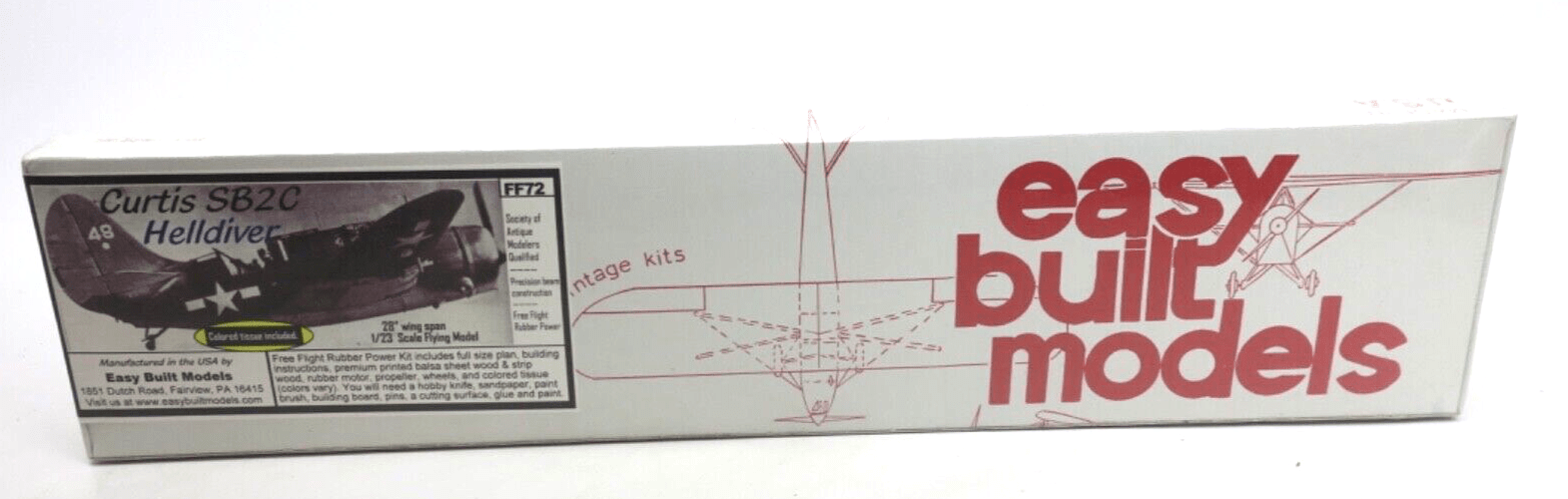 Easy Built Models Curtiss SB2C Helldiver Mode Kit FF72 - WISE GUYS HOBBIES LLC