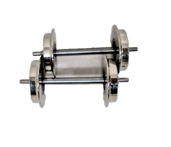 G Scale BALL BEARING Roll - EZ Metal Wheels 1 Pair of 2 Axles Fits LGB - WISE GUYS HOBBIES LLC