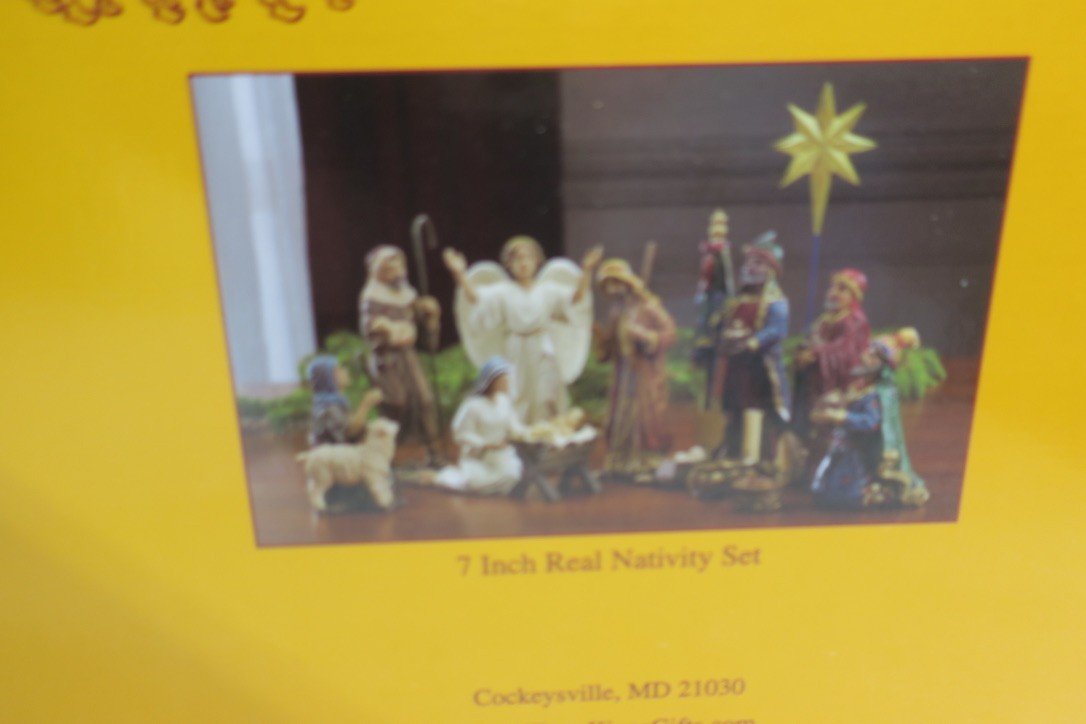 Three Kings Gifts 7" Real Life Nativity w/ Real 23k Gold Frankincense Myrrh - WISE GUYS HOBBIES LLC