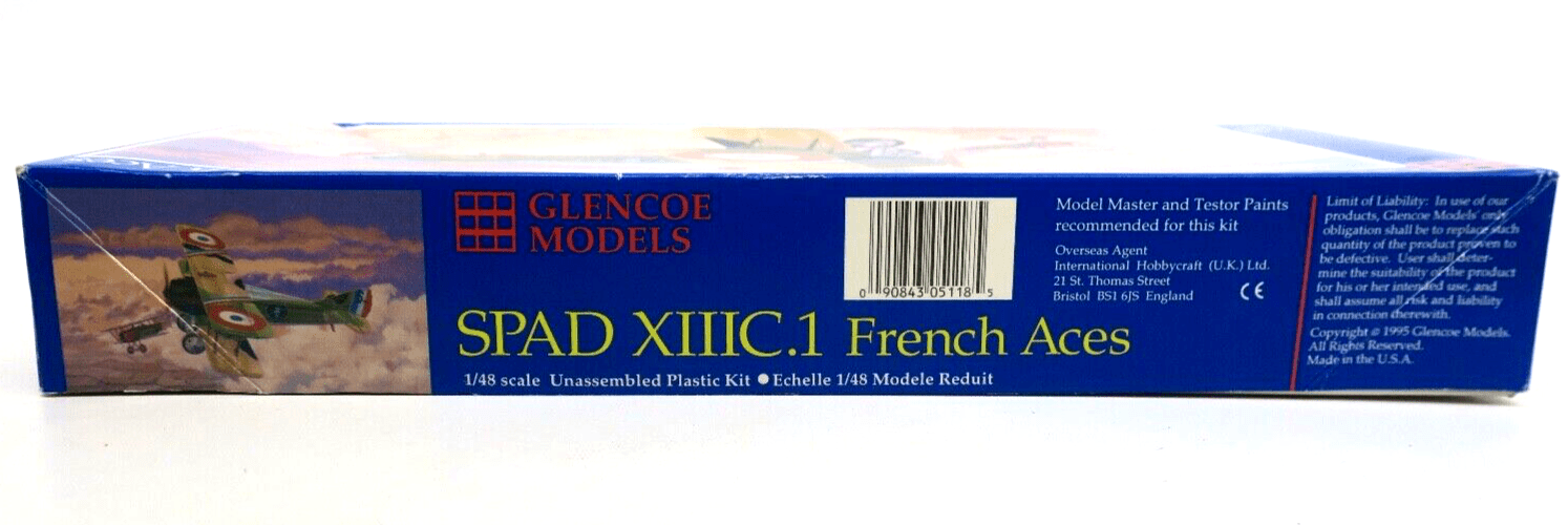 Glencoe Models 1/48 Spa XIIIC.1 French Aces Model Kit - WISE GUYS HOBBIES LLC