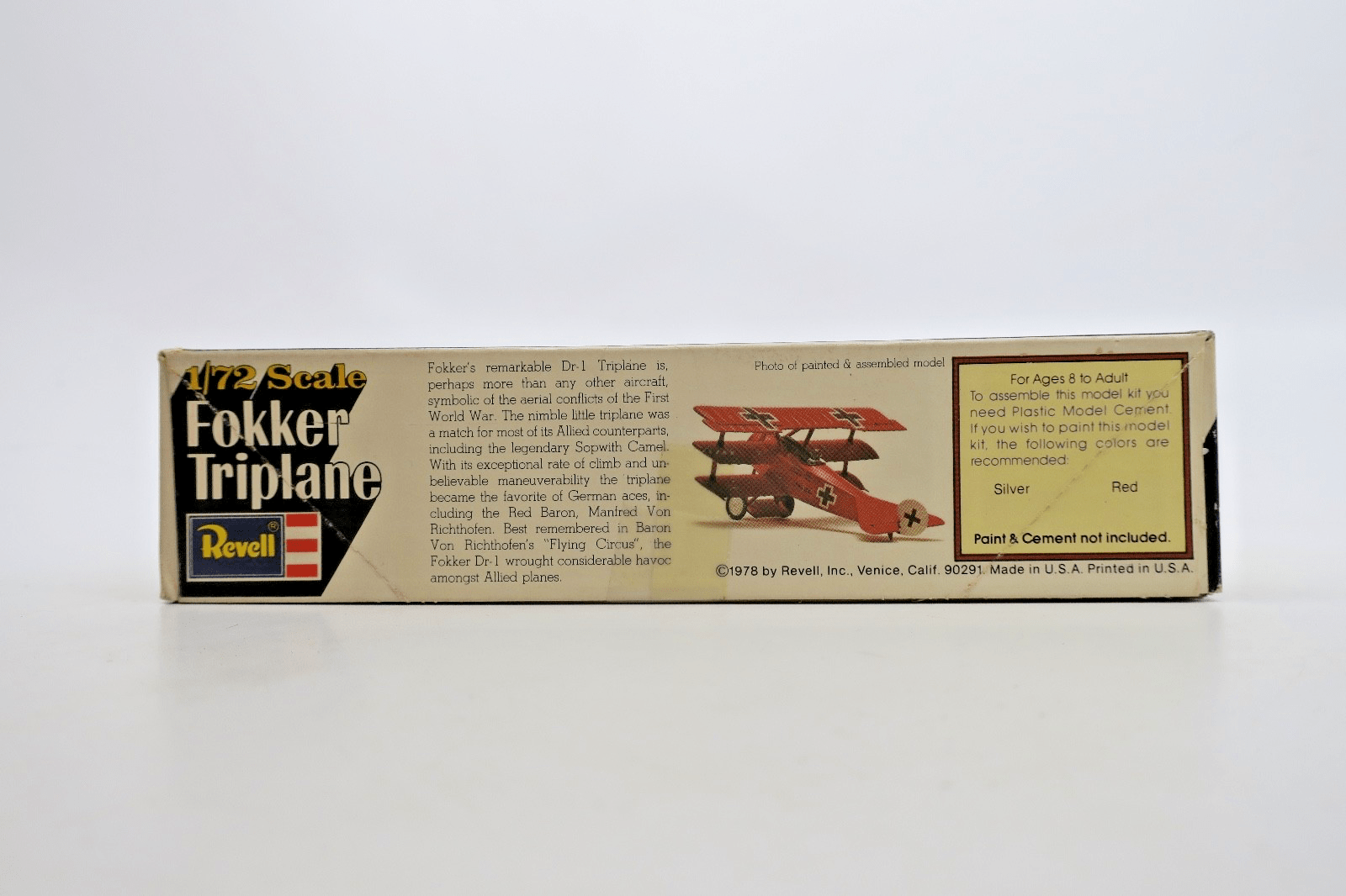 Vintage Revell 1/72 Fokker Triplane Model Kit H - 52 - WISE GUYS HOBBIES LLC