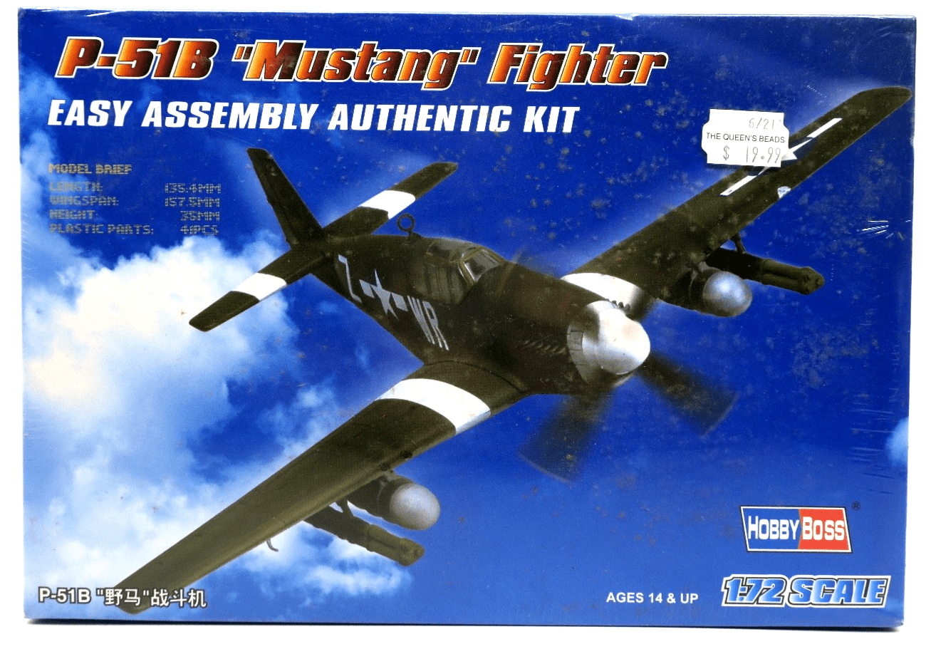 Hobby Boss 1/72 P-51B Mustang Fighter Model Kit - WISE GUYS HOBBIES LLC
