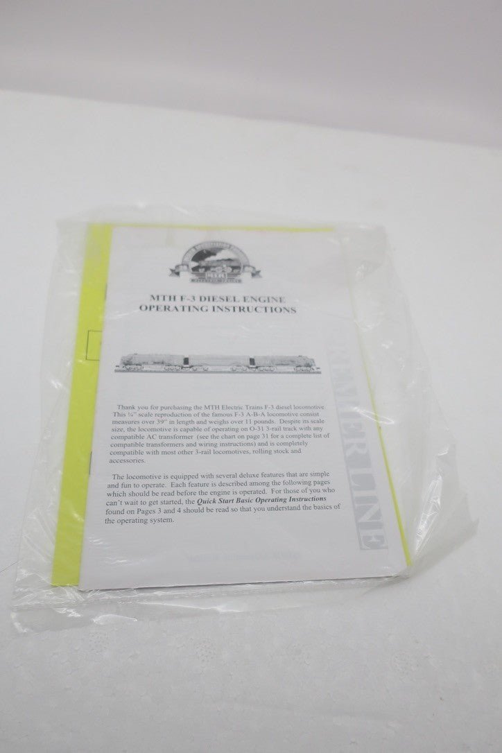 MTH O Scale Premier F-3 ABA Clear Body Diesel Engine Set 20-80002A NIB Santa Fe - WISE GUYS HOBBIES LLC
