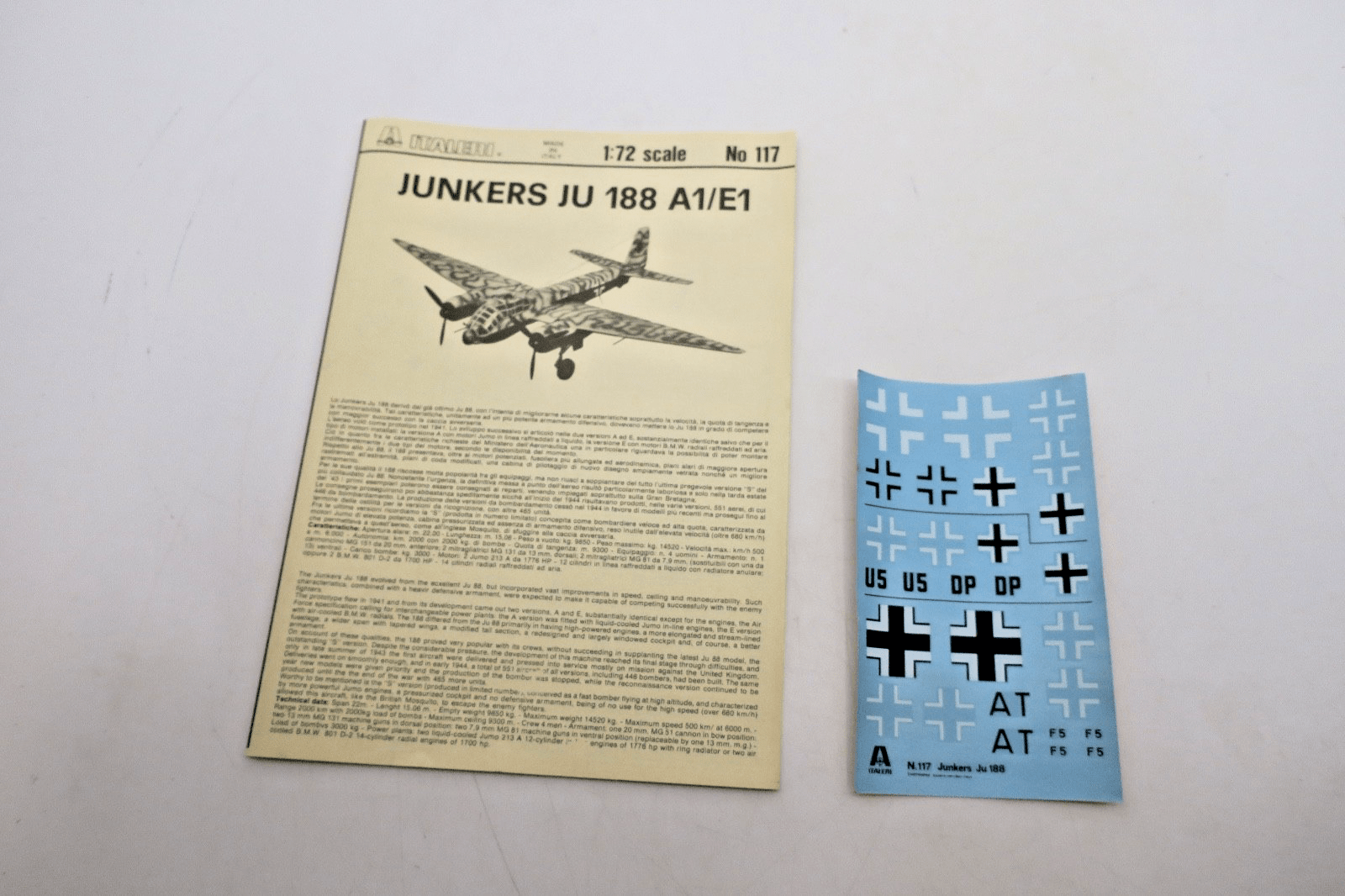 Italeri 1/72 Junkers Ju188 A1 - E1 Model Kit 117 - WISE GUYS HOBBIES LLC
