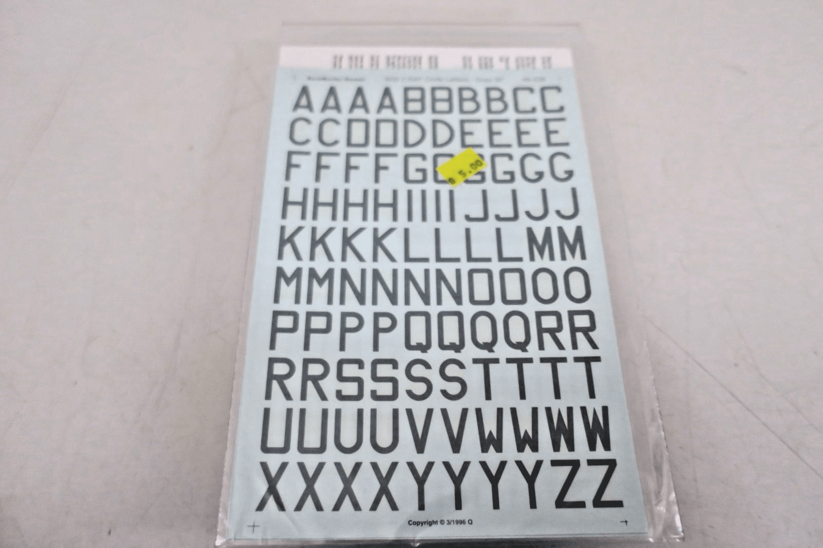 Aeromaster Decals 48 - 236 - WWII RAF Code Letters Gray 30" - WISE GUYS HOBBIES LLC