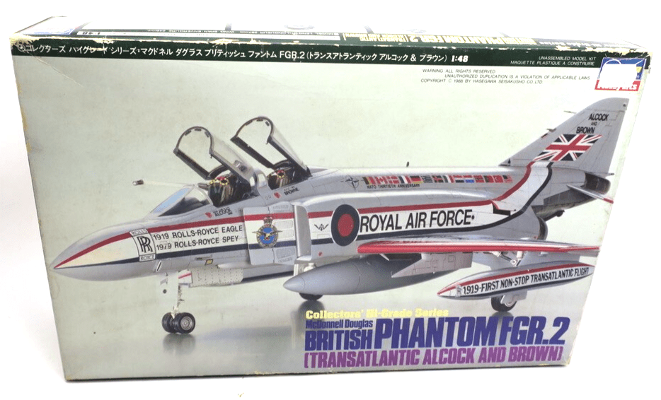 HASEGAWA  CH-9 1/48th SCALE BRITISH PHANTOM FGR.2 (ALCOCK & BROWN) MODEL NOS - WISE GUYS HOBBIES LLC