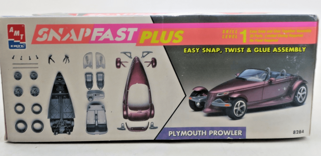 AMT ERTL 1/25 8284 SnapFast Plus Plymouth Prowler Model Kit STARTED - WISE GUYS HOBBIES LLC