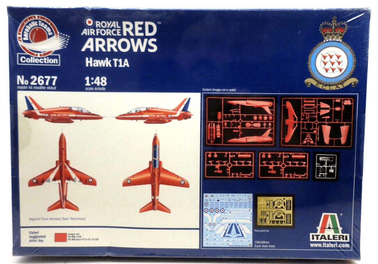 Italeri 1/48 Hawk T1A Royal Air Force Red Arrows Model Kit 2677 - WISE GUYS HOBBIES LLC