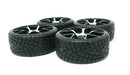 1/10 Scale On-Road Aluminum Black 5Y Spoke Rims W/ Hard Compound Drift Tires
