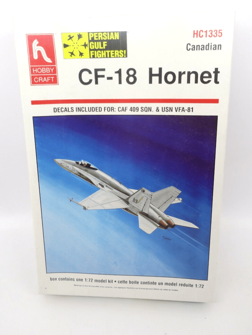 NOS Hobby Craft HC1335 Canadian CF-18 Hornet 1:72 Model Kit Persian Gulf Fighter - WISE GUYS HOBBIES LLC