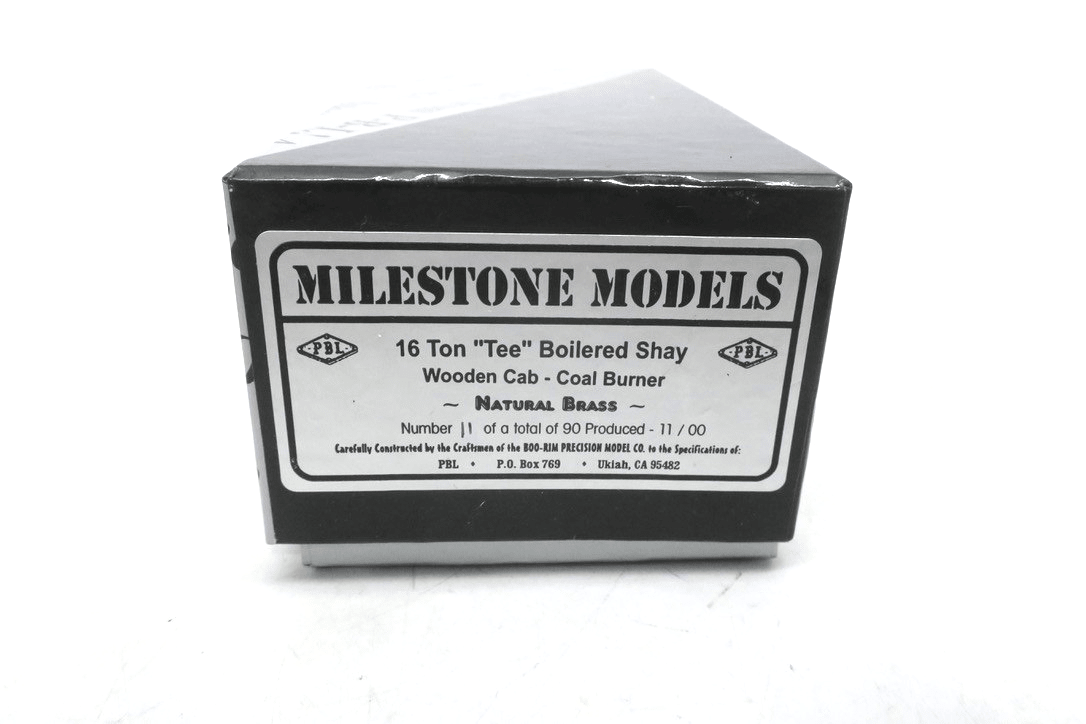 SN3 BRASS PBL MICH-CAL 2 TEE BOILER 16 TON SHAY UNPAINTED MILESTONE MODELS - WISE GUYS HOBBIES LLC