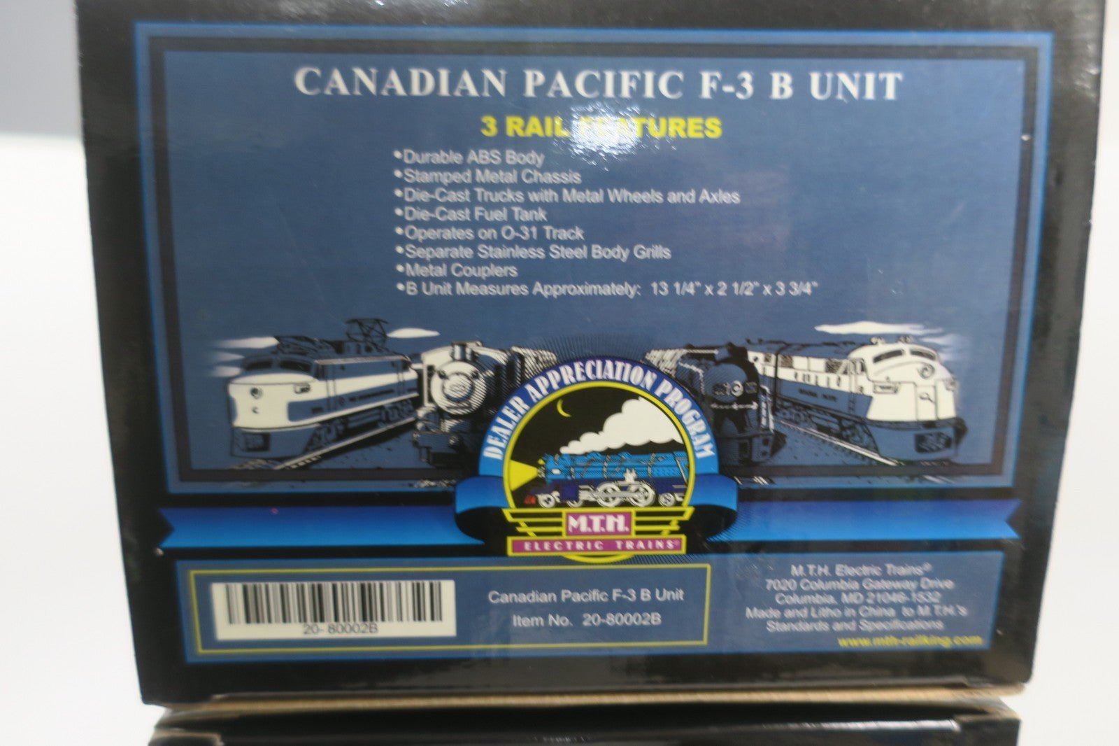 MTH Premier 20 - 8000 Canadian Pacific F - 3 ABA diesel locomotive set in Box - WISE GUYS HOBBIES LLC
