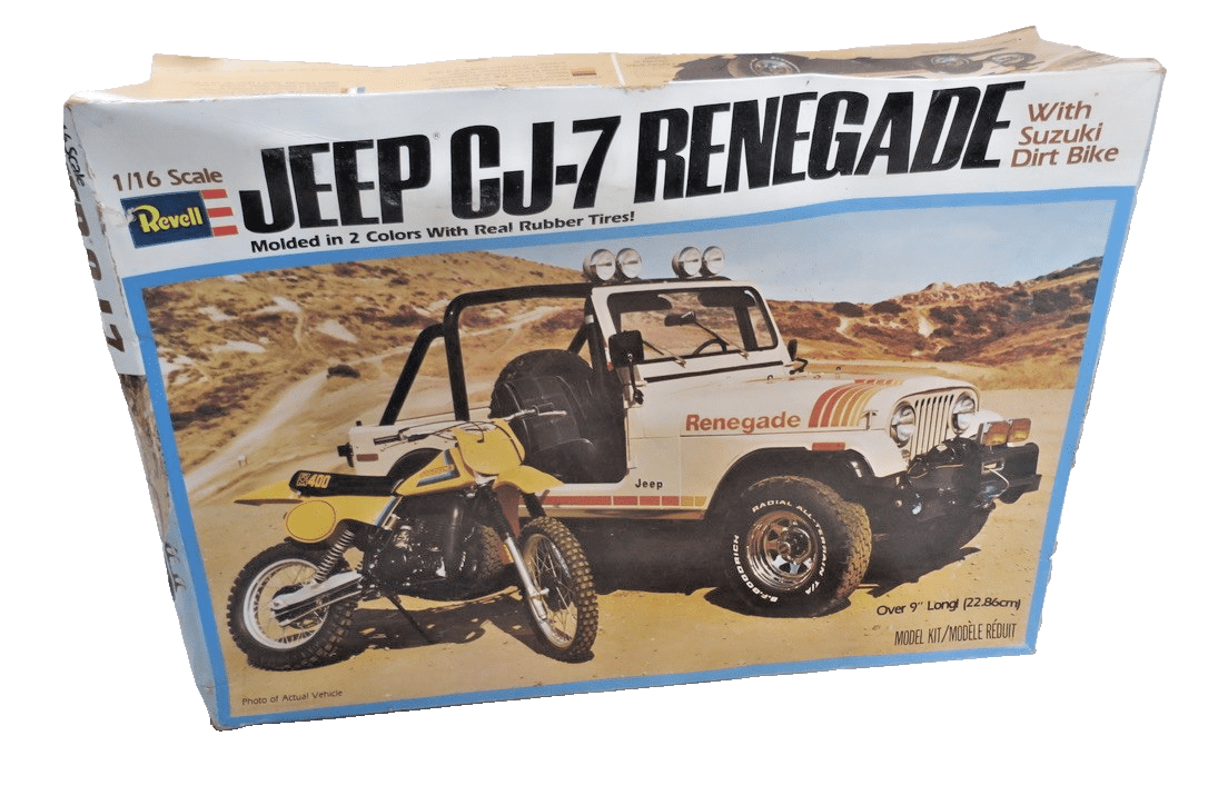 REVELL 1/16 JEEP CJ - 7 RENEGADE + SUZUKI DIRT BIKE 1979 MODEL Model Kit - WISE GUYS HOBBIES LLC