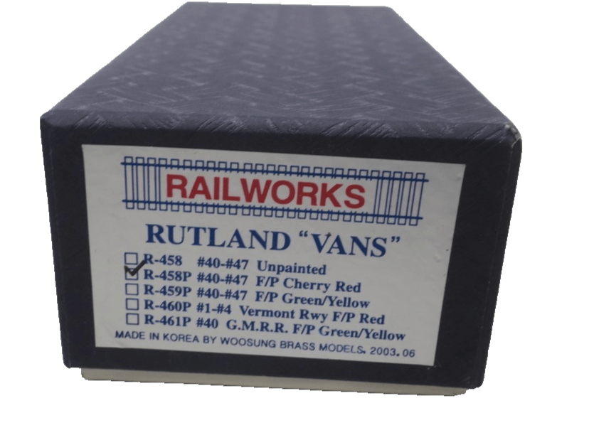 Railworks Rutland "Vans" R-458P 40-47 F/P Cherry Red Caboose - WISE GUYS HOBBIES LLC