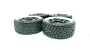 1/10 Scale On-Road 6 Spoke Black w/ Chrome Lip Rims V-Tread Hard Drift Wheels