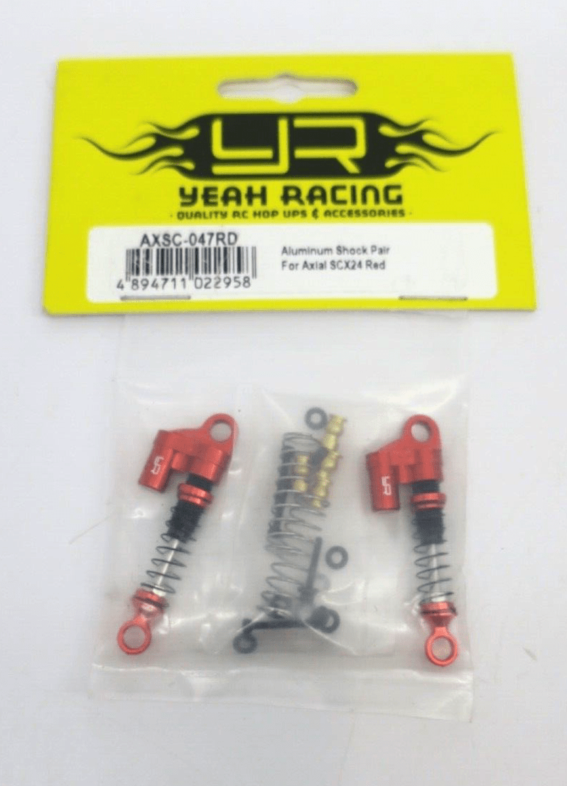 Yeah Racing Aluminum Shock Pair For Axial SCX24 Red AXSC-047RD - WISE GUYS HOBBIES LLC