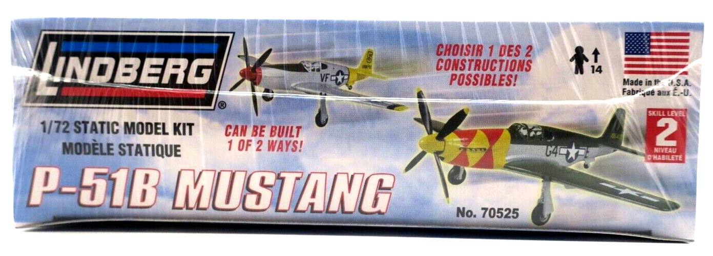 Lindberg Air Power 1/72 P-51B Mustang Model Kit No. 70525 - WISE GUYS HOBBIES LLC