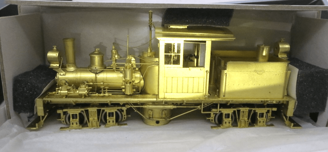 SN3 BRASS PBL MICH-CAL 2 TEE BOILER 16 TON SHAY UNPAINTED MILESTONE MODELS - WISE GUYS HOBBIES LLC