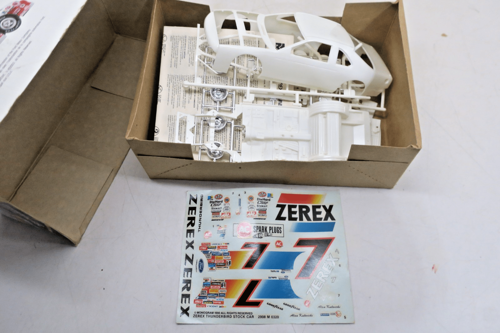 Monogram 1/24 Stock Car + Alan Kulwicki's Zerex Thunderbird Model Kit 2908 - WISE GUYS HOBBIES LLC