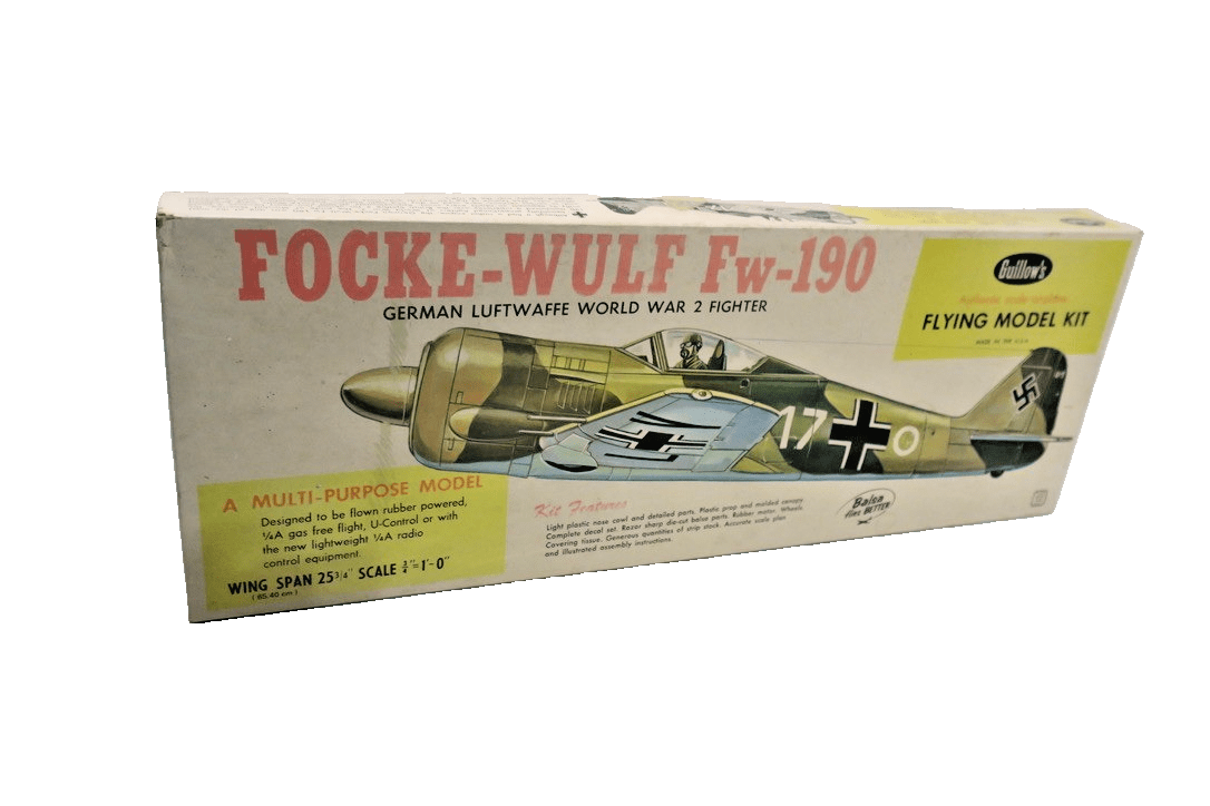 Guillow’s Focke - Wulf Fw - 190 German Luftwaffe WWII Fighter Model Kit 406 AS - IS - WISE GUYS HOBBIES LLC