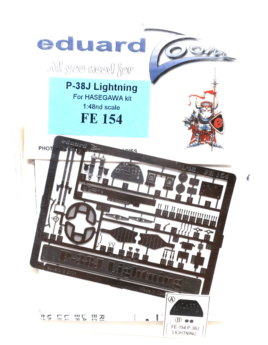 Eduard Zoom 1/48 P - 38J Lightning Photo - Etch Detail Set FE154 - WISE GUYS HOBBIES LLC